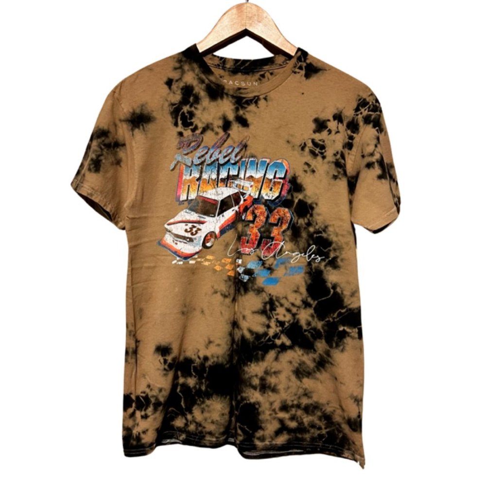 Women's PacSun Rebel Racing tan/black tie-dye, t-shirt, Small
